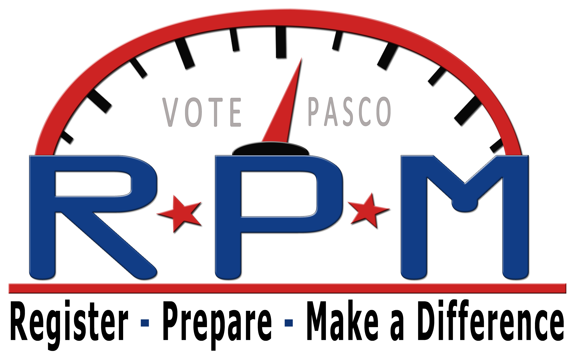 Register, Prepare, Make a Difference - Logo for Pasco Votes